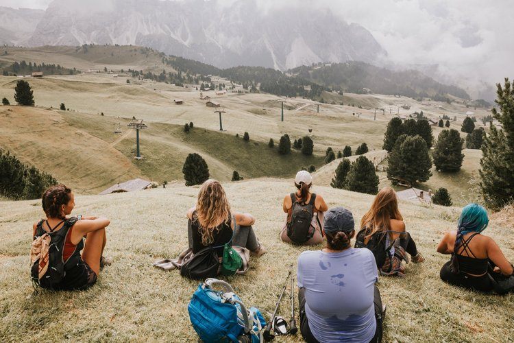 Group of women on the Dolomites women's retreat