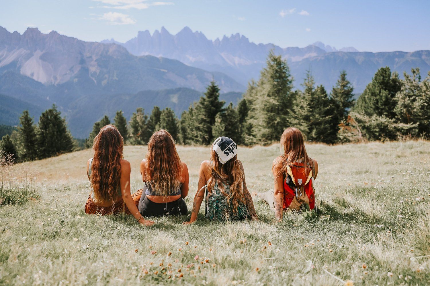 Mountain hut with beer and cheese on a Dolomites women's retreat