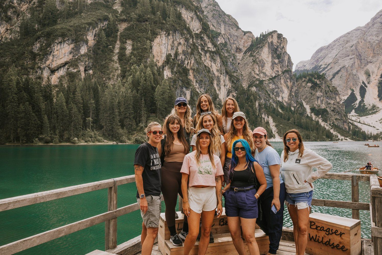 Mountain hut with beer and cheese on a Dolomites women's retreat