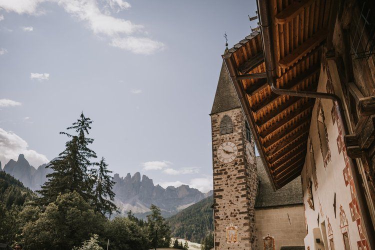 Old Italian town near Bressanone in the Dolomites