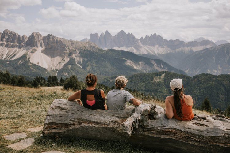 Mountain hut with beer and cheese on a Dolomites women's retreat