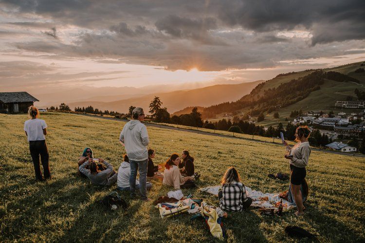 Group of women on the Dolomites women's retreat