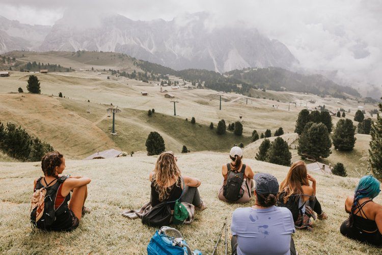 Group of women on the Dolomites women's retreat