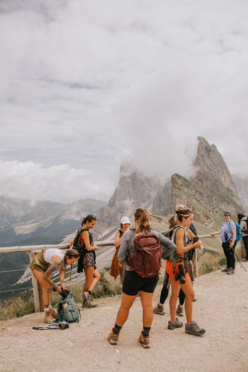 Group of women on the Dolomites women's retreat