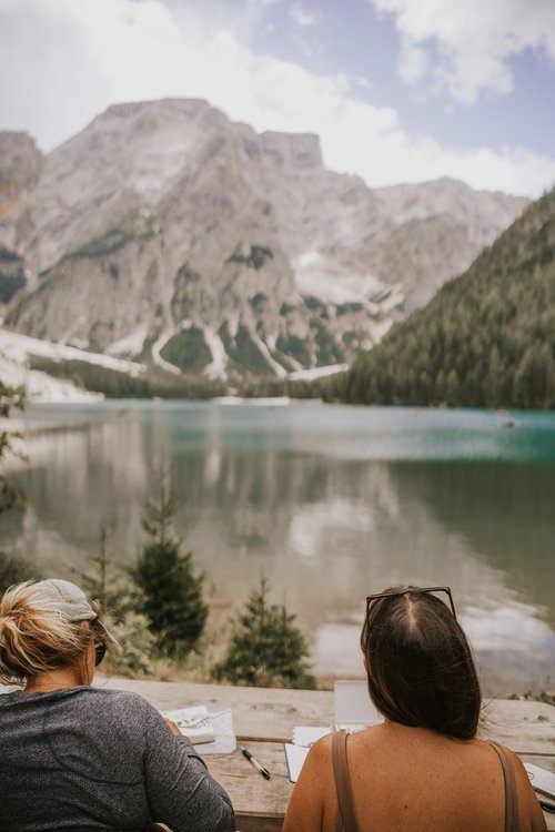 Mountain hut with beer and cheese on a Dolomites women's retreat