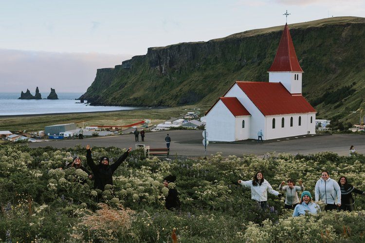 Midnight sun hike in Iceland