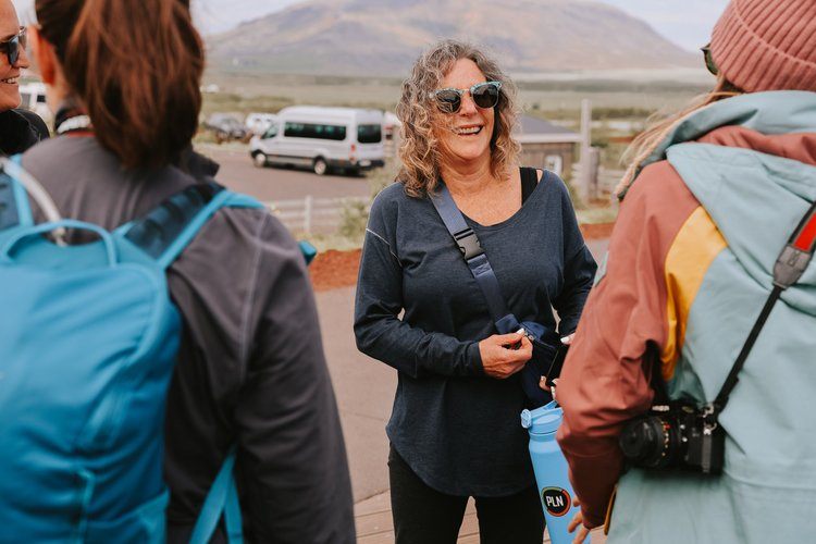 Midnight sun hike in Iceland