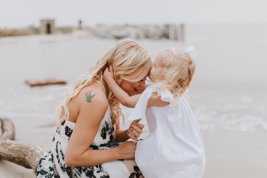 Final sunset portrait of Liz and Aubrey on Sullivan's Island, Charleston, SC