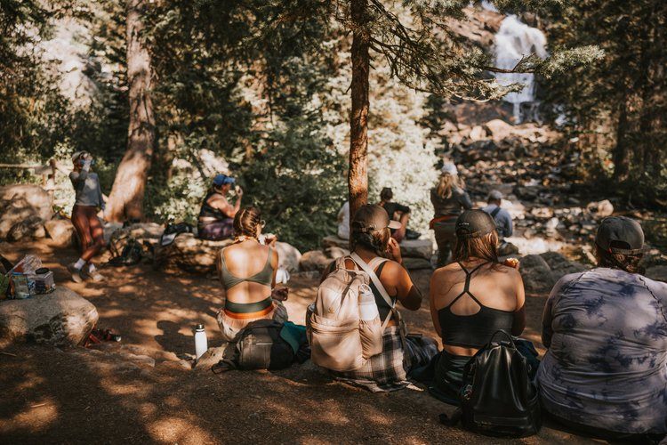 Hot springs soak under an open Wyoming sky on a women's retreat
