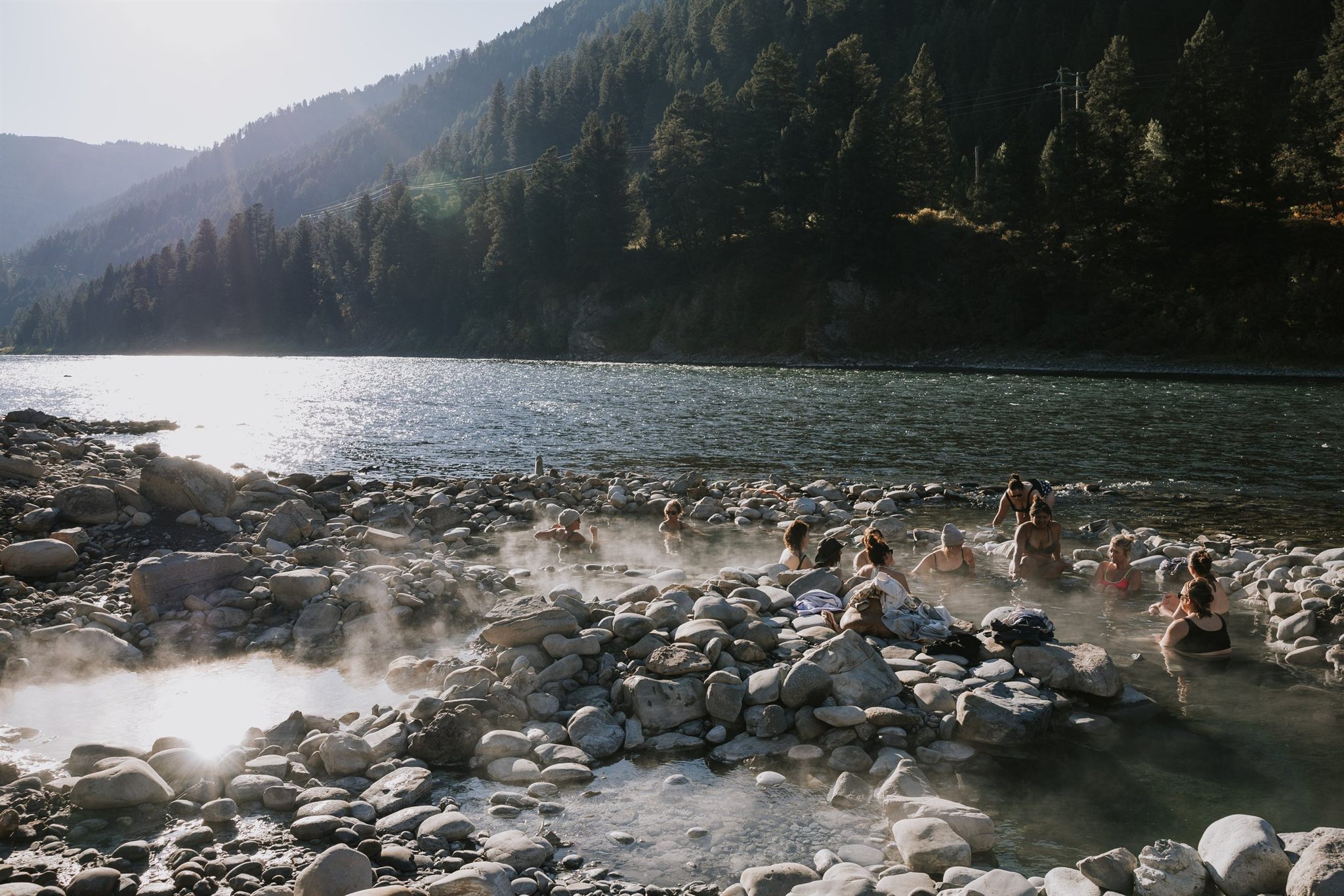 Women gathered outdoors at the Grand Tetons retreat