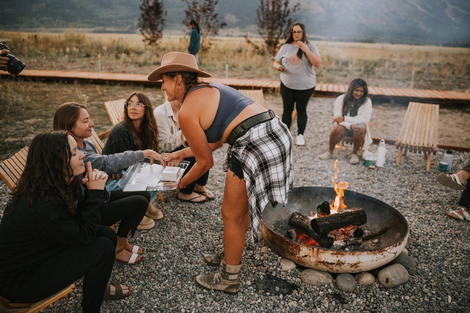 Evening at the geodome cabins near Jackson Hole