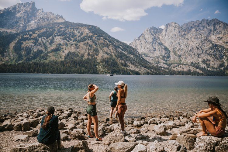 Hot springs soak under an open Wyoming sky on a women's retreat