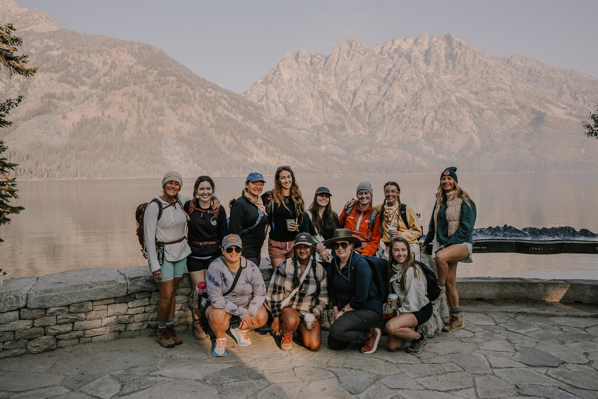 Women gathered outdoors at the Grand Tetons retreat