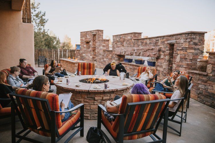 Santa Fe women's retreat painting workshop at Ghost Ranch