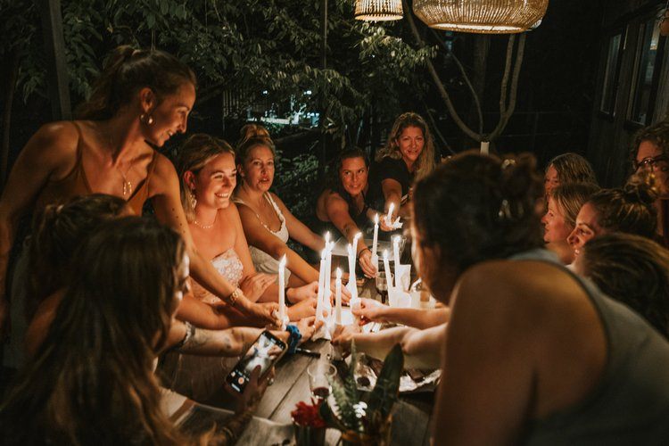 Sunrise yoga session at the women's retreat in Vieques, Puerto Rico, photographed by Lindsey O