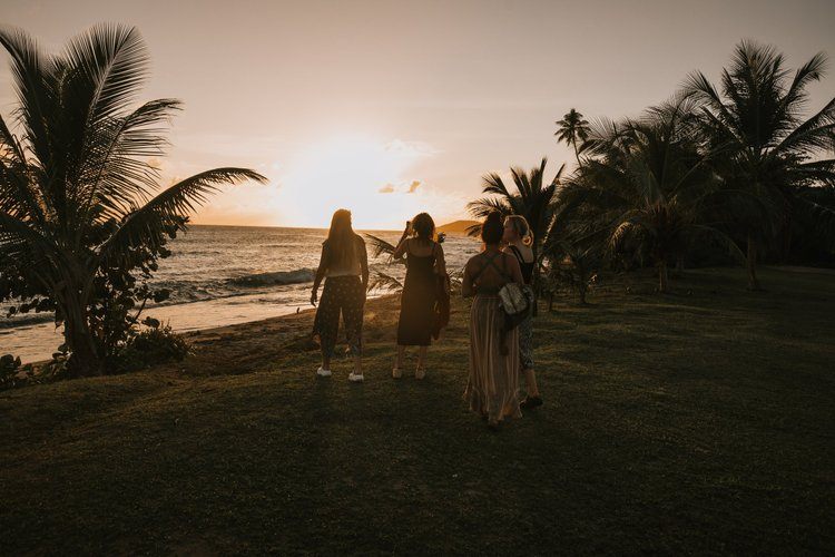 A candid moment of sisterhood at the Ember and Solis women's retreat