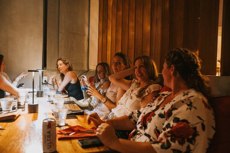 Women dancing and celebrating together at the Vieques retreat