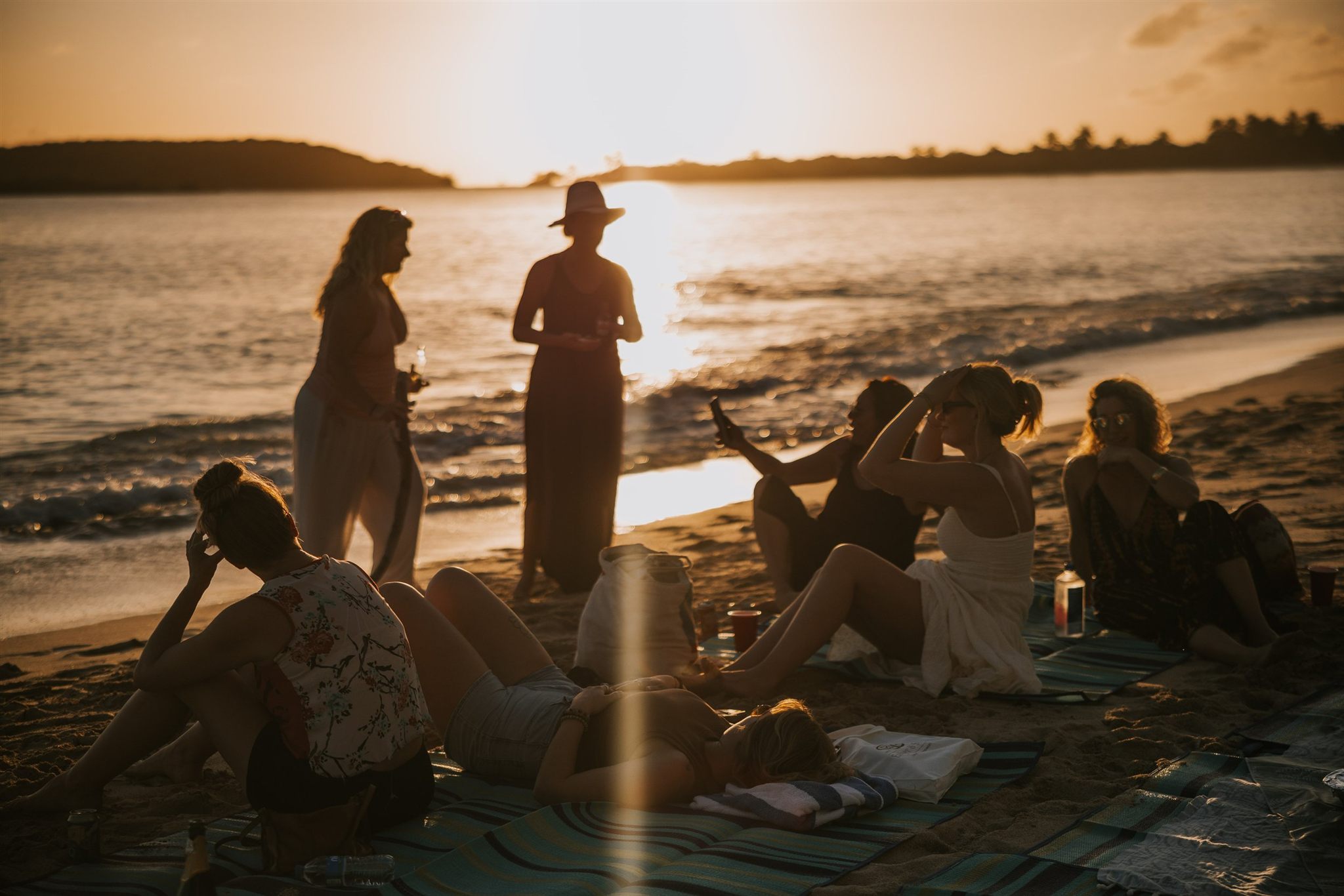 Golden sunset over the ocean in Vieques, Puerto Rico, by Lindsey O