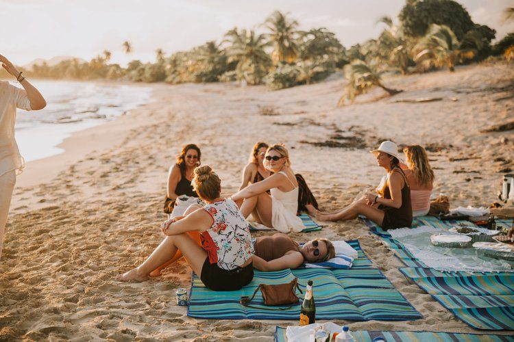 Women dancing and celebrating together at the Vieques retreat