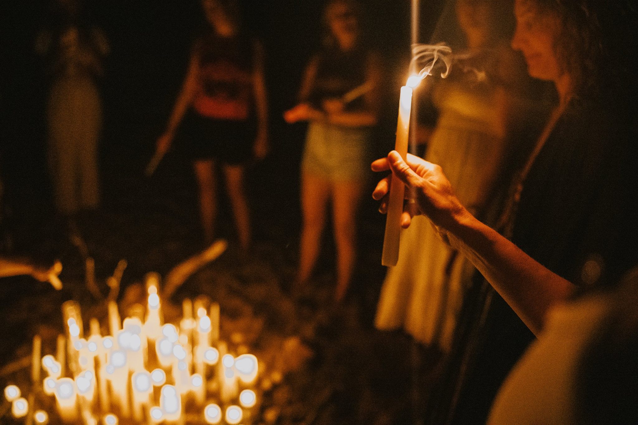 Women dancing and celebrating together at the Vieques retreat