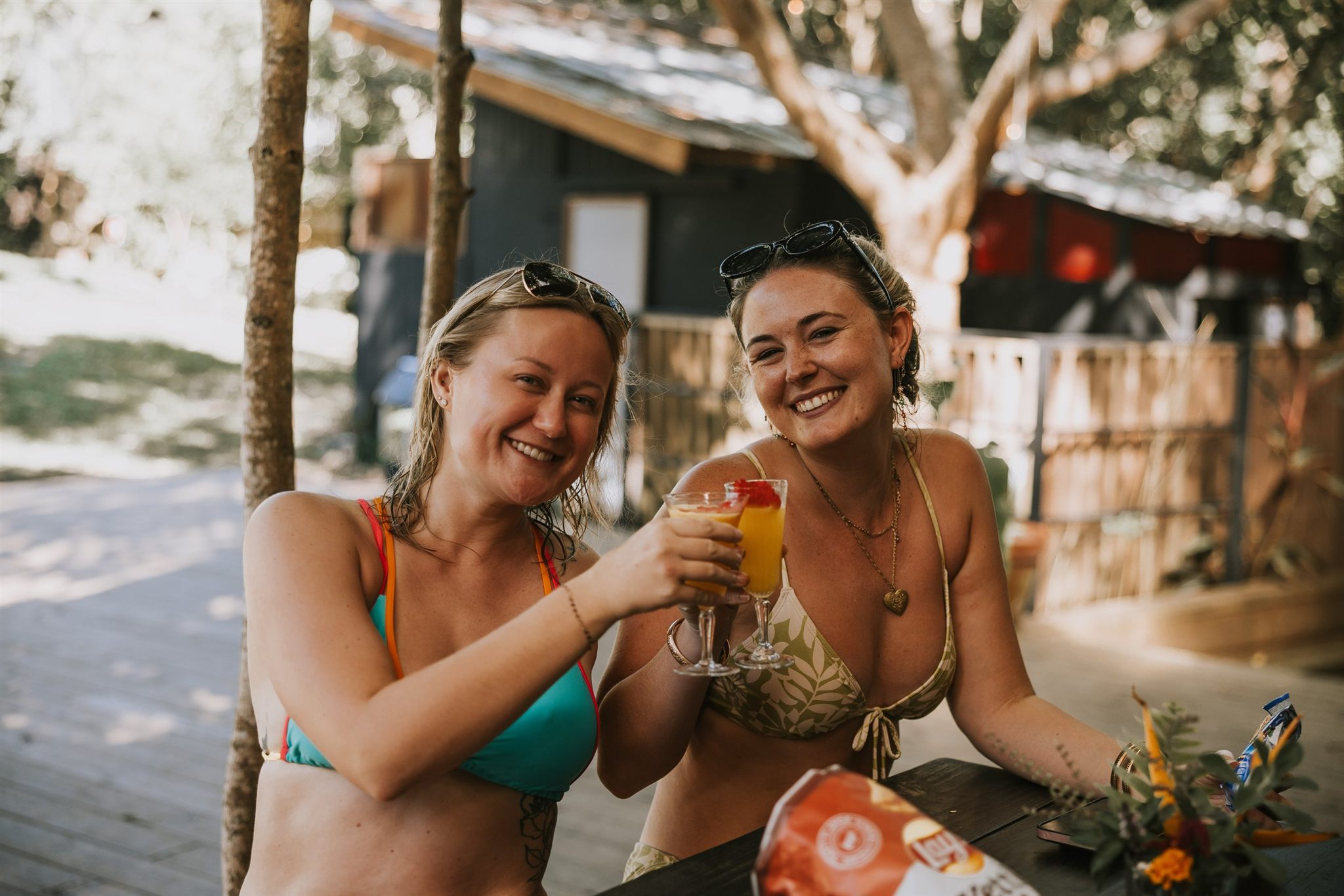 A candid moment of sisterhood at the Ember and Solis women's retreat