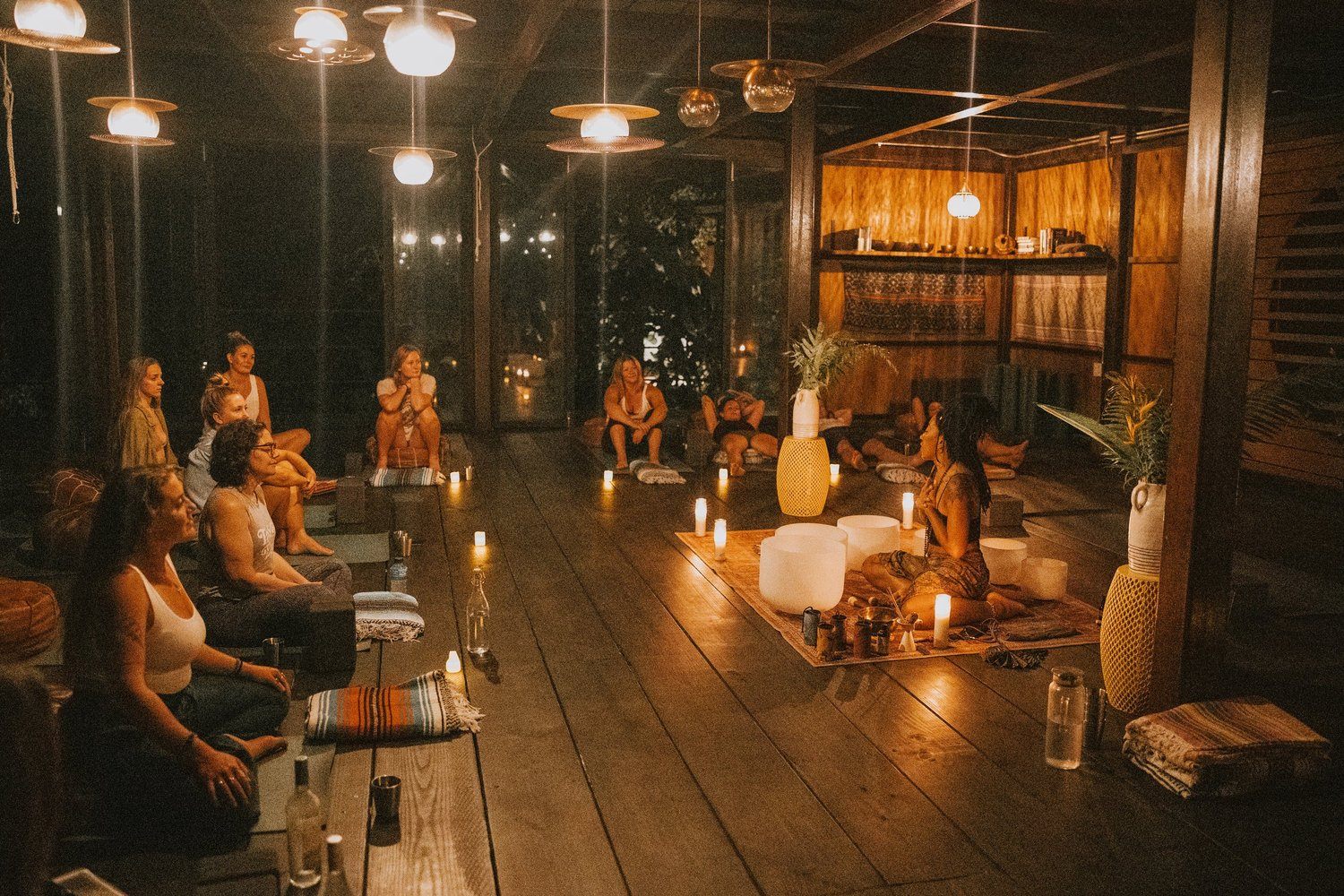 Women dancing and celebrating together at the Vieques retreat