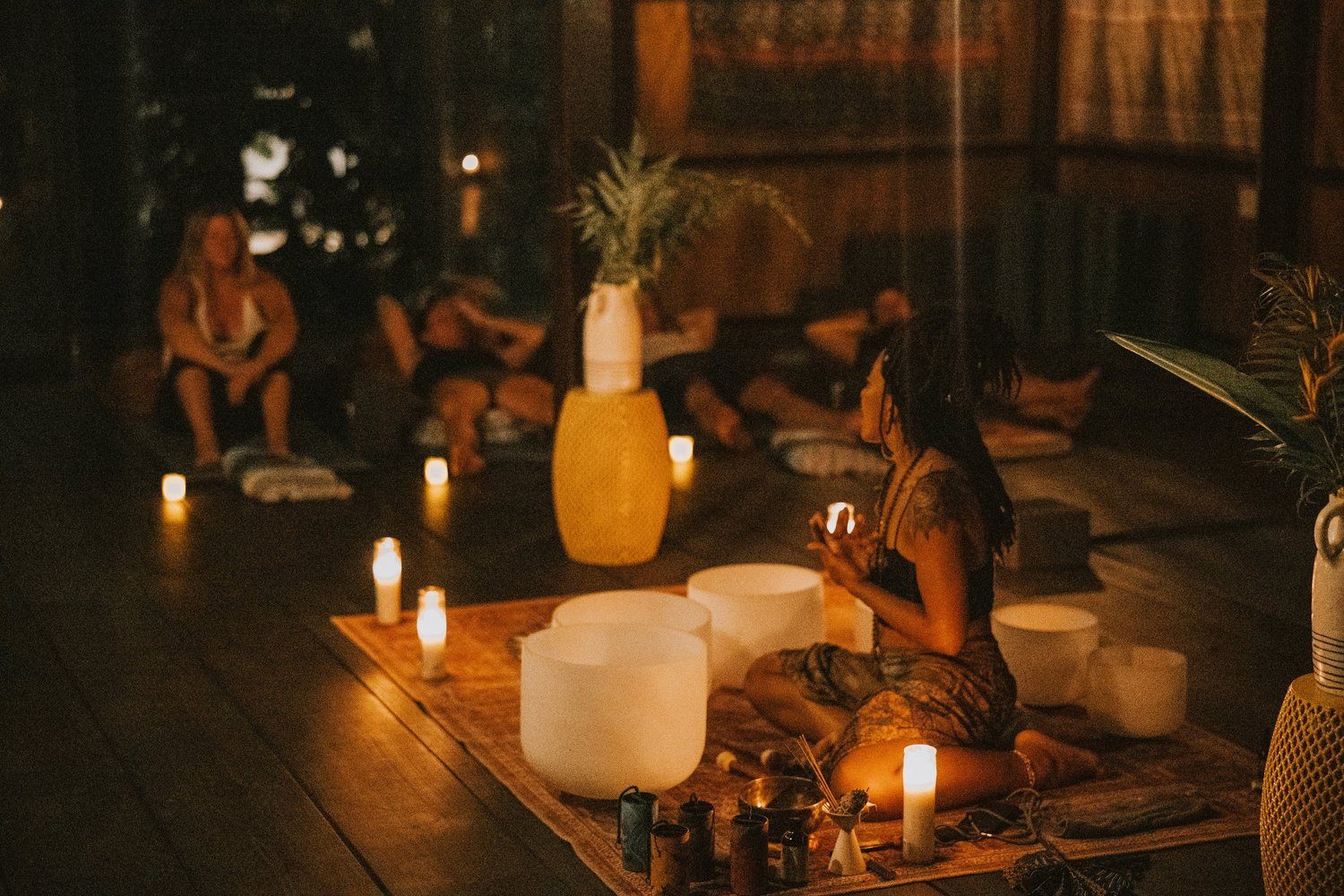 Sunrise yoga session at the women's retreat in Vieques, Puerto Rico, photographed by Lindsey O