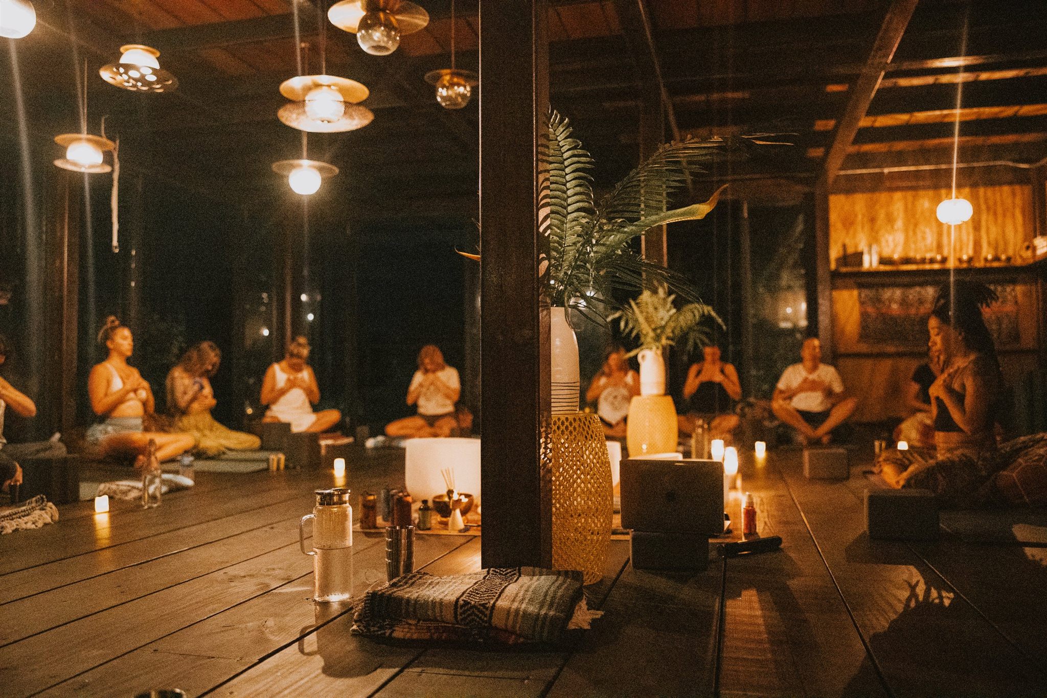 Women's circle gathering during the Ember and Solis retreat in Vieques