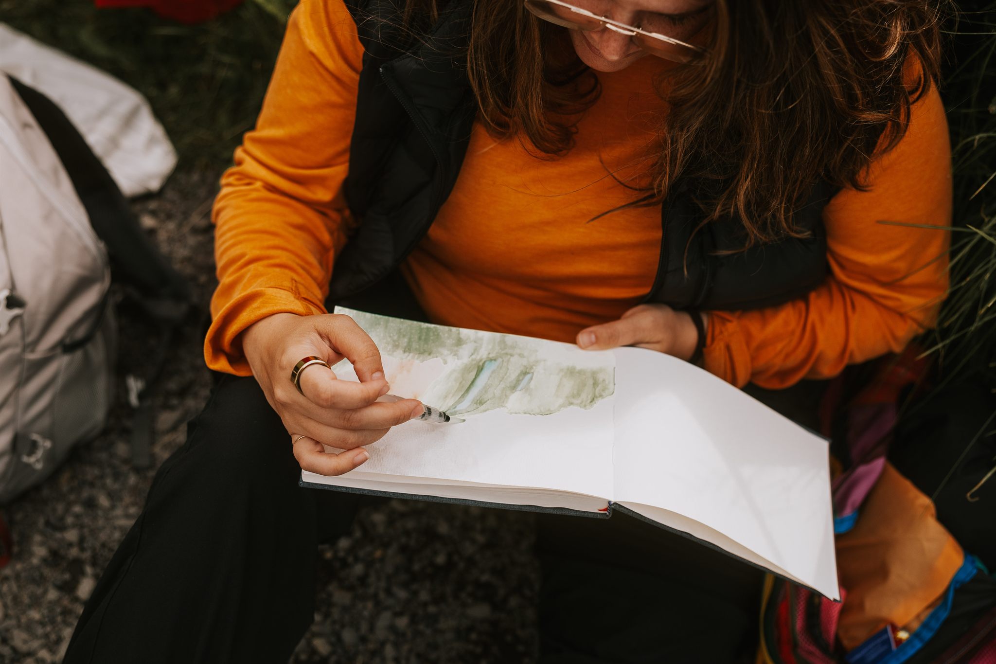 Women gathered outdoors on the Iceland summer retreat