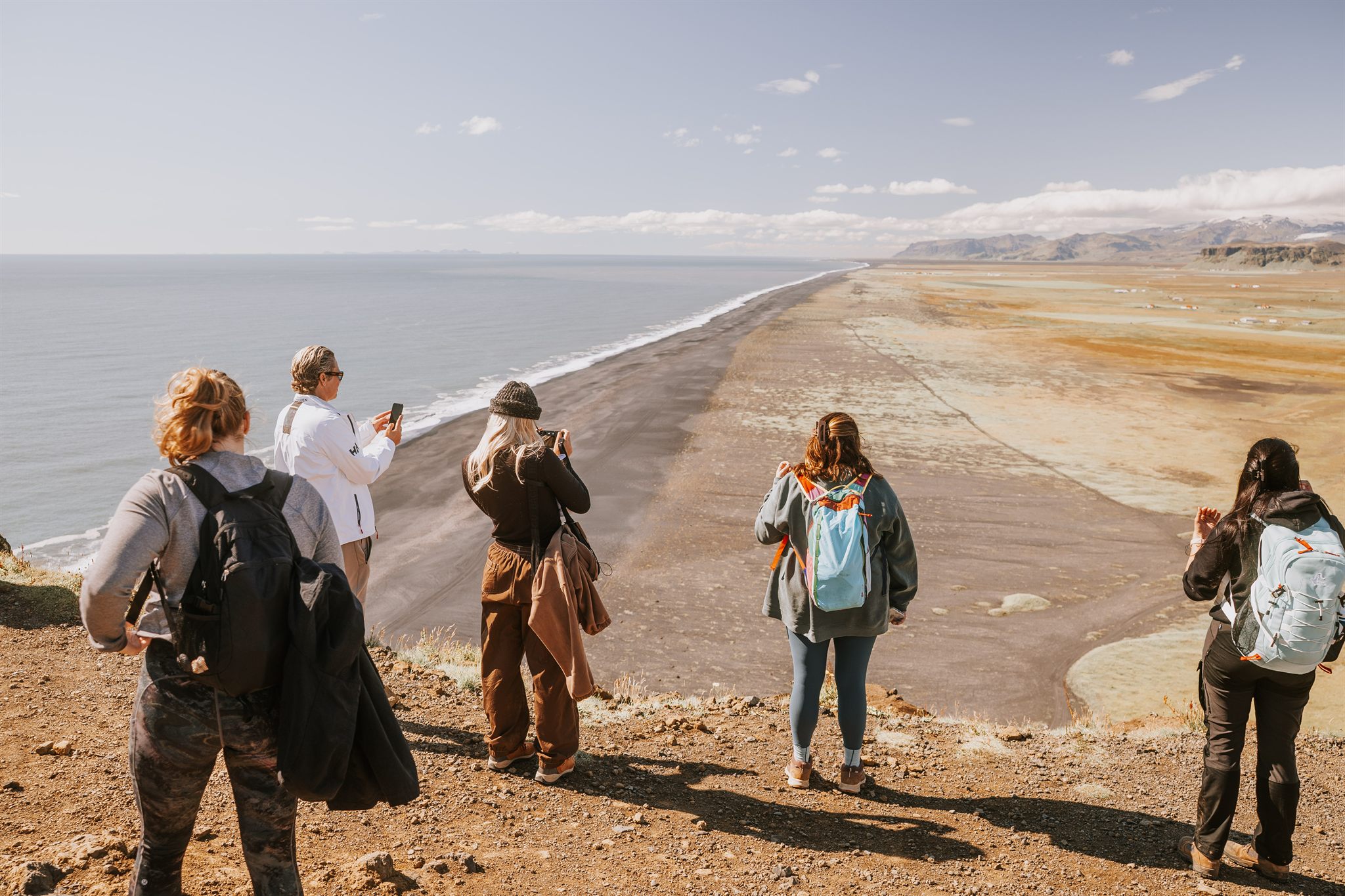 Group of women exploring southern Iceland