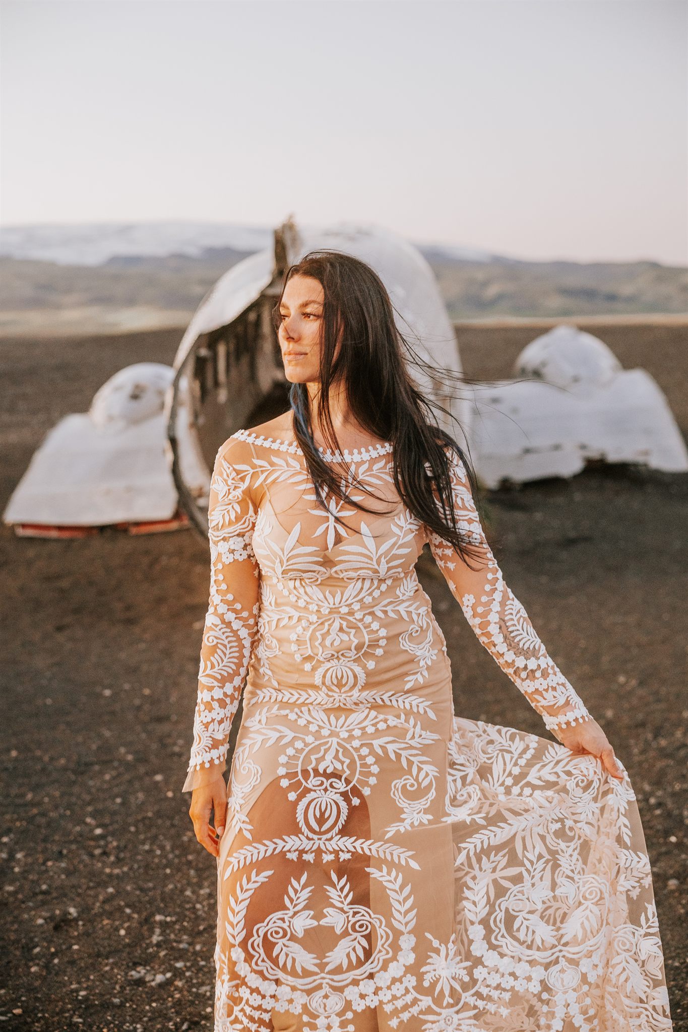 Women gathered outdoors on the Iceland summer retreat