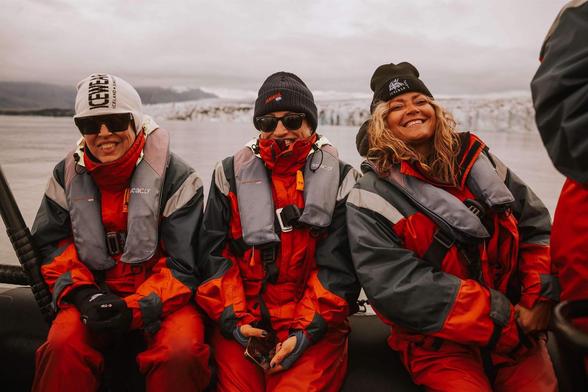 Women gathered outdoors on the Iceland summer retreat