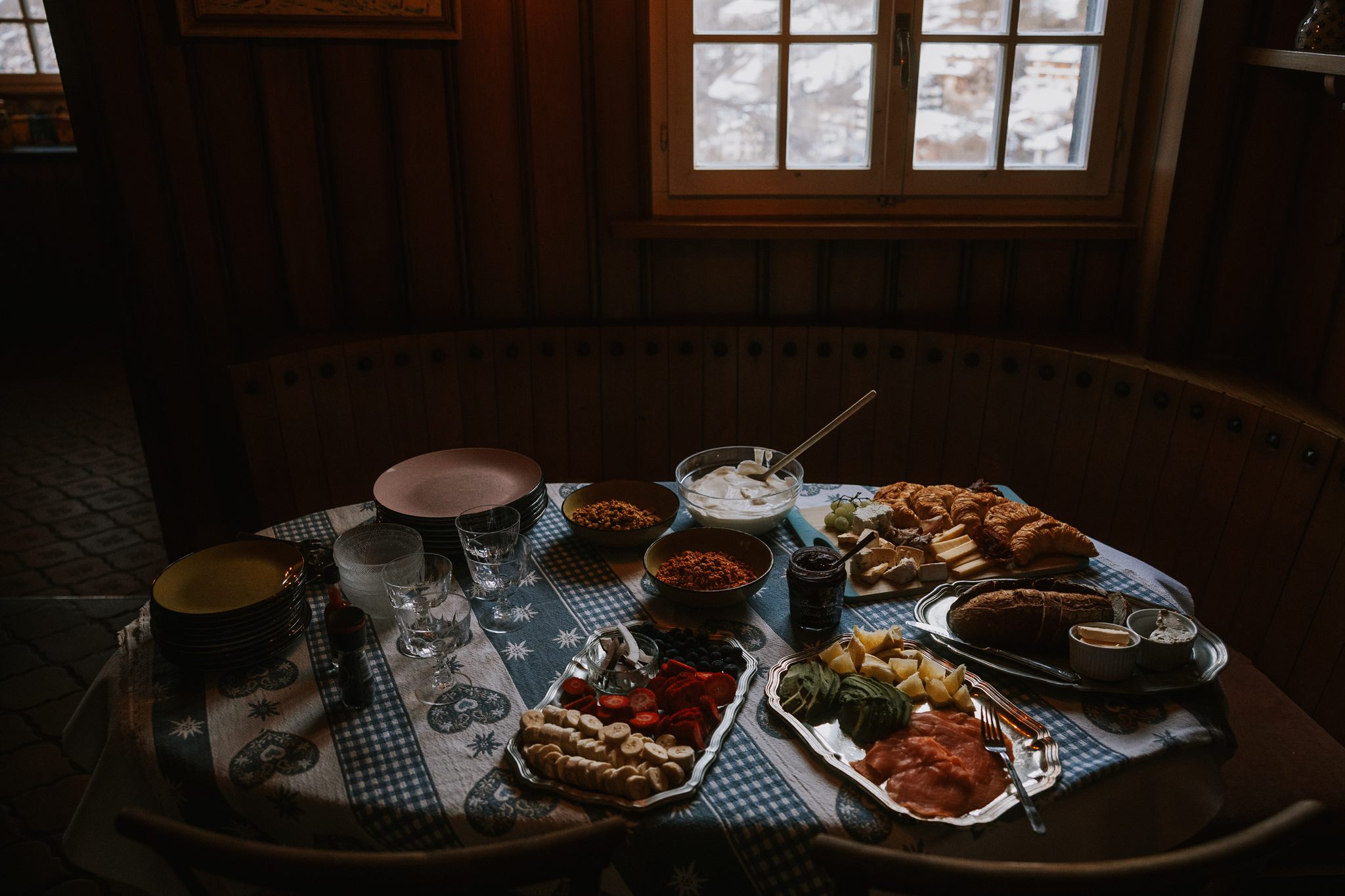 Swiss fondue dinner on a women's retreat in Zermatt