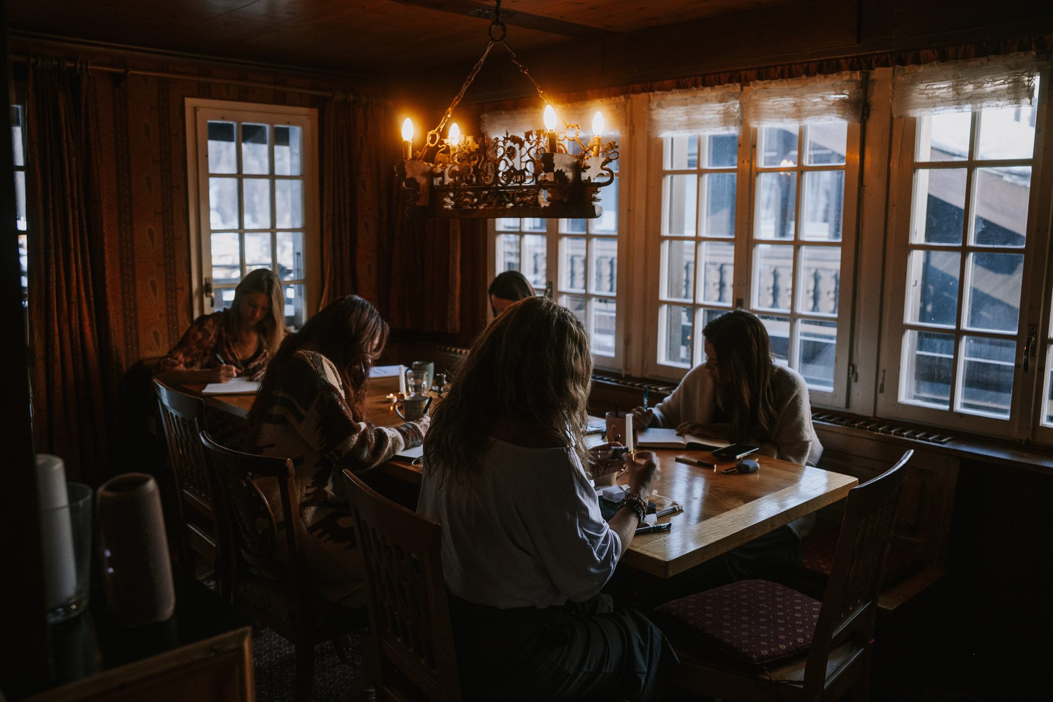 Guided morning writing at a Zermatt women's retreat