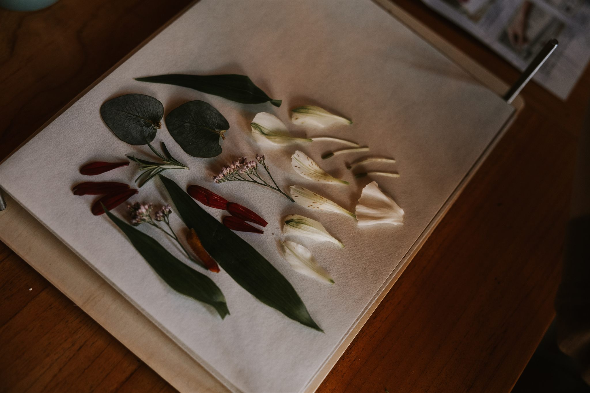 Handmade paper and pressed flowers at a creative retreat