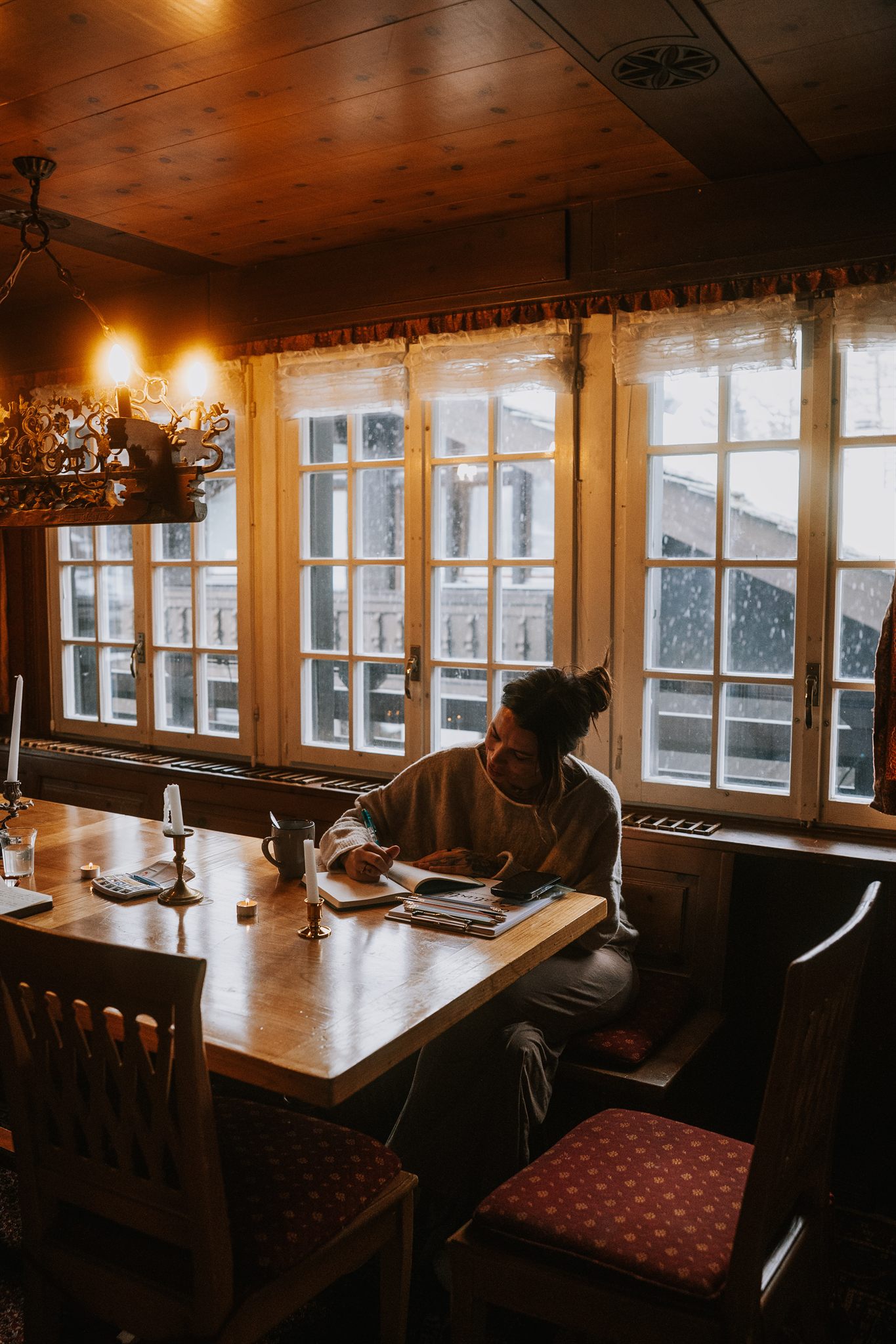Swiss fondue dinner on a women's retreat in Zermatt