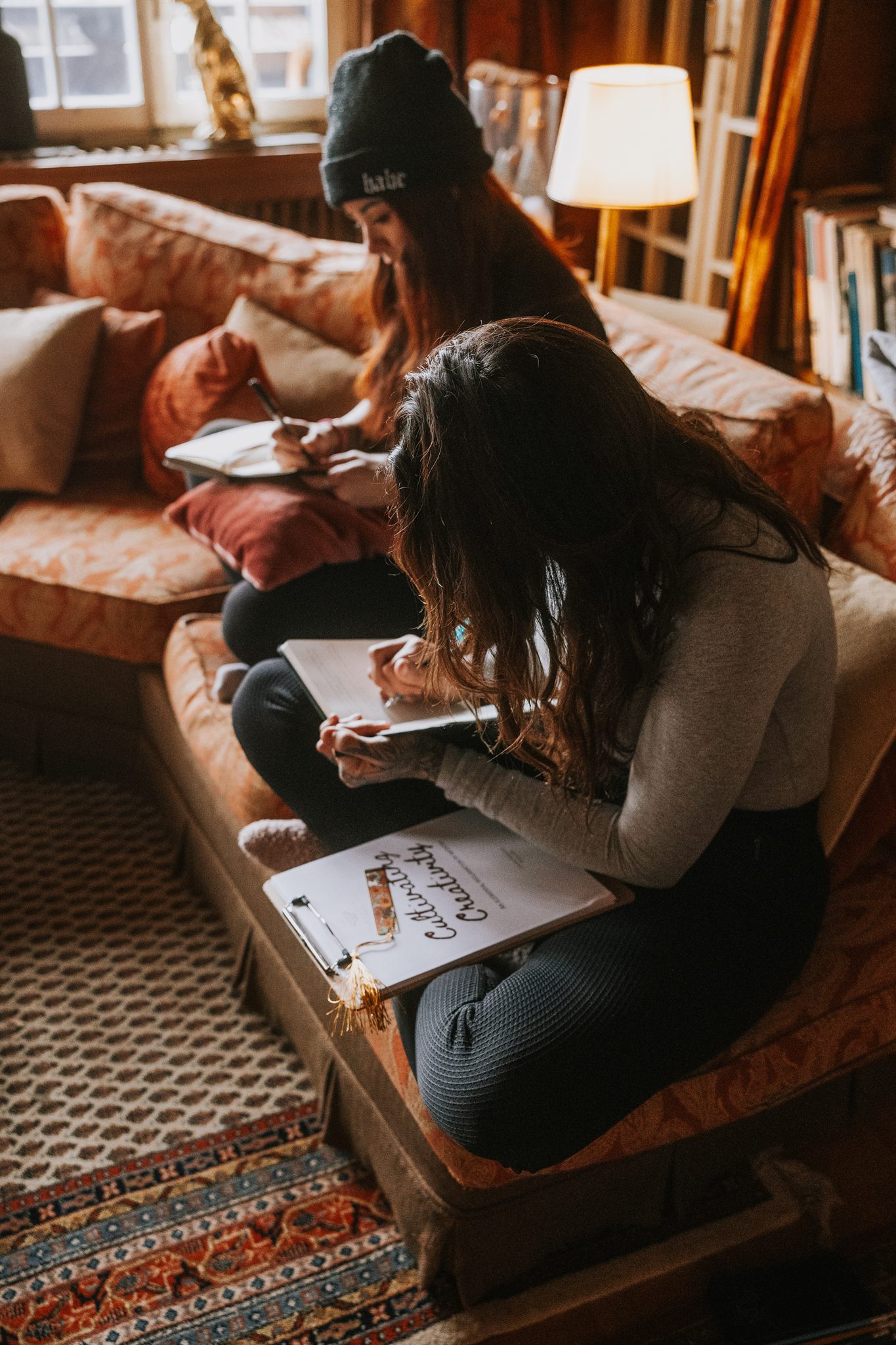 Women writing and creating together at a Zermatt retreat